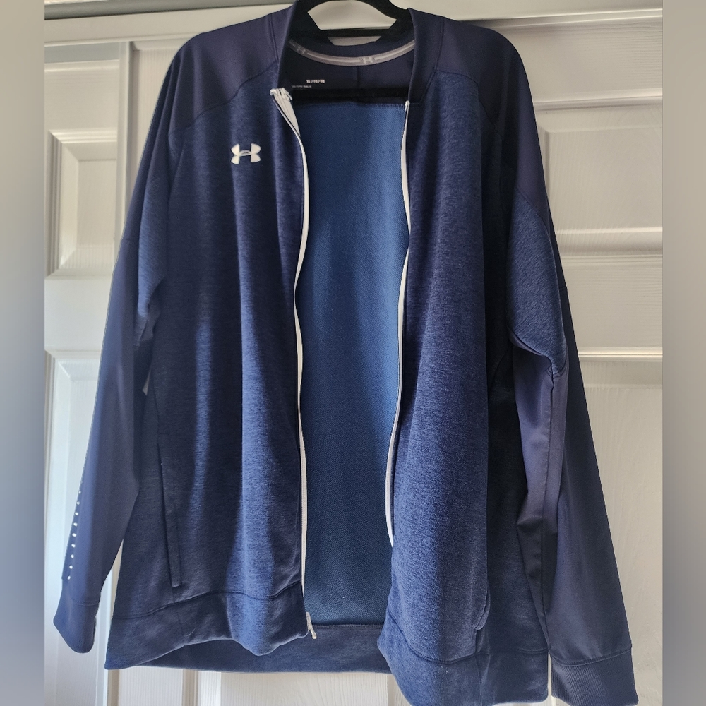 Men's Under Armour UA Navy Coldgear Full Zip Knit Warm-Up